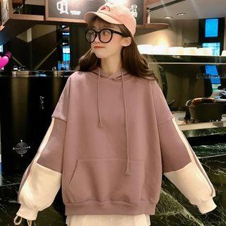 Stripe Color-block Hoodie