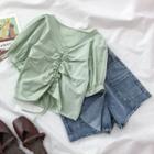 Short-sleeve Top / Denim Skort