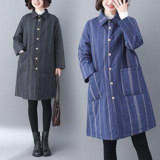 Stripe Buttoned Coat