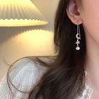 925 Sterling Silver Moon Snowflake Pearl Ear Line Earring