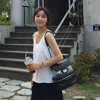Spaghetti Strap Plunge-neck Top