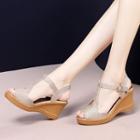 Glitter Wedge Heel Sandals