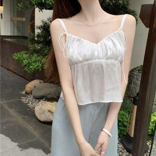 V-neck Camisole Top / High-waist Straight-leg Pants