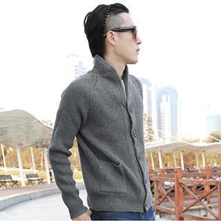 Mock-neck Cardigan