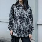 Long Sleeve Floral Embroidered Glitter Shirt