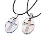 Couple Matching Cross Disc Necklace