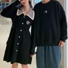 Couple Matching Dress / Round-neck Long-sleeve Top