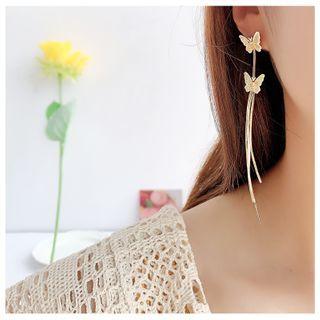 925 Sterling Silver Fringed Butterfly Dangle Earring