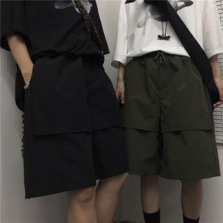 Couple Matching Wide-leg Drawstring Shorts