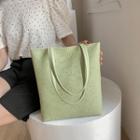 Embossed Faux Leather Tote Bag