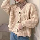Cable-knit Cardigan / Turtleneck Long-sleeve T-shirt