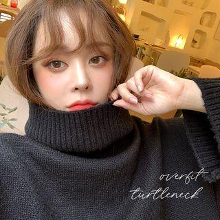 Turtle-neck Wide-sleeve Oversized Sweater