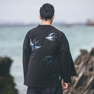 Chinese-style Swallows-embroidered Frog-button Jacket