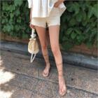 Fray-hem High-waist Shorts
