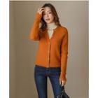 Lace-cuff Mock Two-piece Sweater