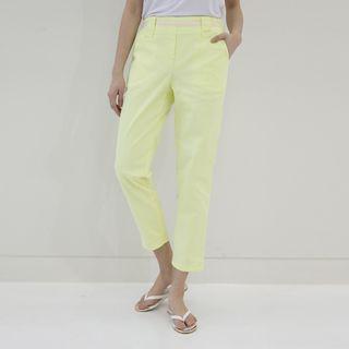 Band-waist Piped Baggy Pants