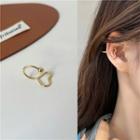 Heart Alloy Cuff Earring 1 Pc - Gold - One Size