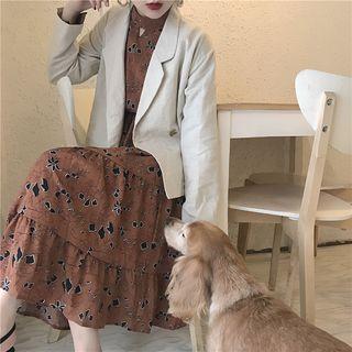 Plain Linen Blazer / Floral Dress