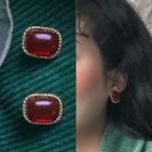 Retro Gemstone Earring 1 Pair - C67a - Stud Earring - One Size