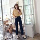 Loose-fit Striped T-shirt Mustard Yellow - One Size