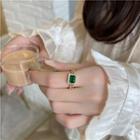 Rhinestone Ring Green & Gold - One Size