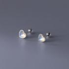 Heart Moonstone Sterling Silver Earring 1 Pair - S925 Silver - Silver - One Size