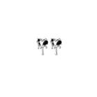Heart Melting Alloy Earring 1 Pair - E1769-3 - Black & Silver - One Size