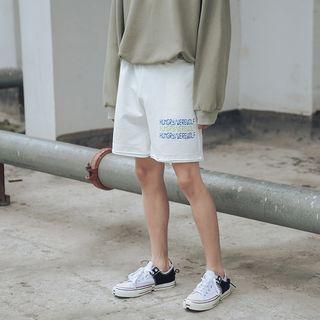 Letter Printed Straight-cut Dress Shorts