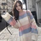 Mohair Striped Sweater As Shown In Figure - One Size