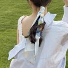 Fruit Print Narrow Scarf Hair Tie 1 Pc - Fruit Print Narrow Scarf Hair Tie - Blue & Yellow & Orange - One Size