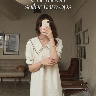 Sailor-collar Shirtwaist Dress