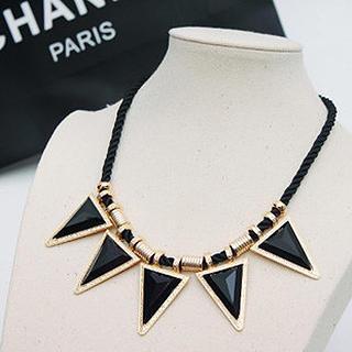 Gemstone Triangle Chunky Necklace