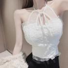 Lace Halter Top / Bootcut Pants