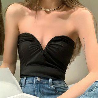Strapless Open-placket Top