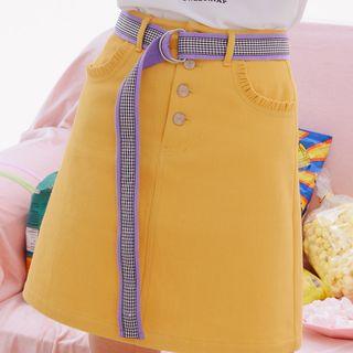 Check Canvas Belt Purple - One Size