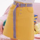 Check Canvas Belt Purple - One Size