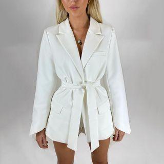 Long Sleeve Tie-front Blazer
