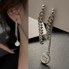 Lettering Fringed Alloy Earring 1 Pair - Silver - One Size