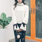 Mock-neck Bow-accent Sweater