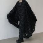 Feather Long Open-front Jacket