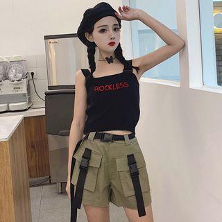Letter Printed Pants Tank Top / Shorts