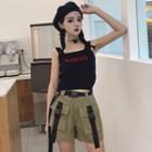 Letter Printed Pants Tank Top / Shorts
