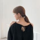 Cutout-shoulder Flared Blouse