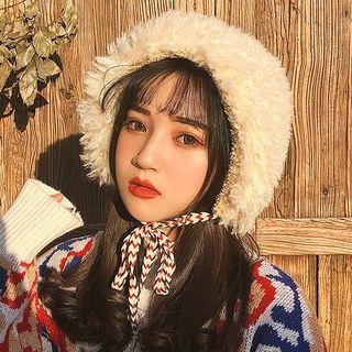 Chenille Bonnet Hat Black - M