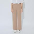 Zip-fly Ribbed Semi Wide Pants