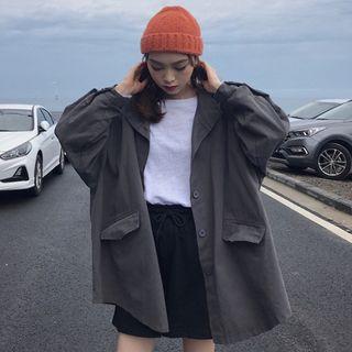 Long-sleeve Single-breasted Cargo Coat