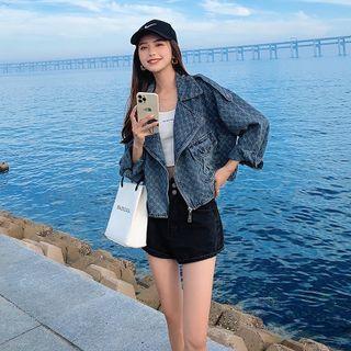 Plaid Denim Cropped Top