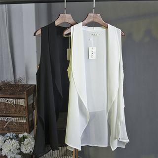 Asymmetric Chiffon Vest