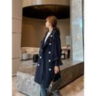 Contrast Stitch Double-breasted Trench Coat