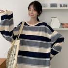 Stripe Color-block Sweatshirt
